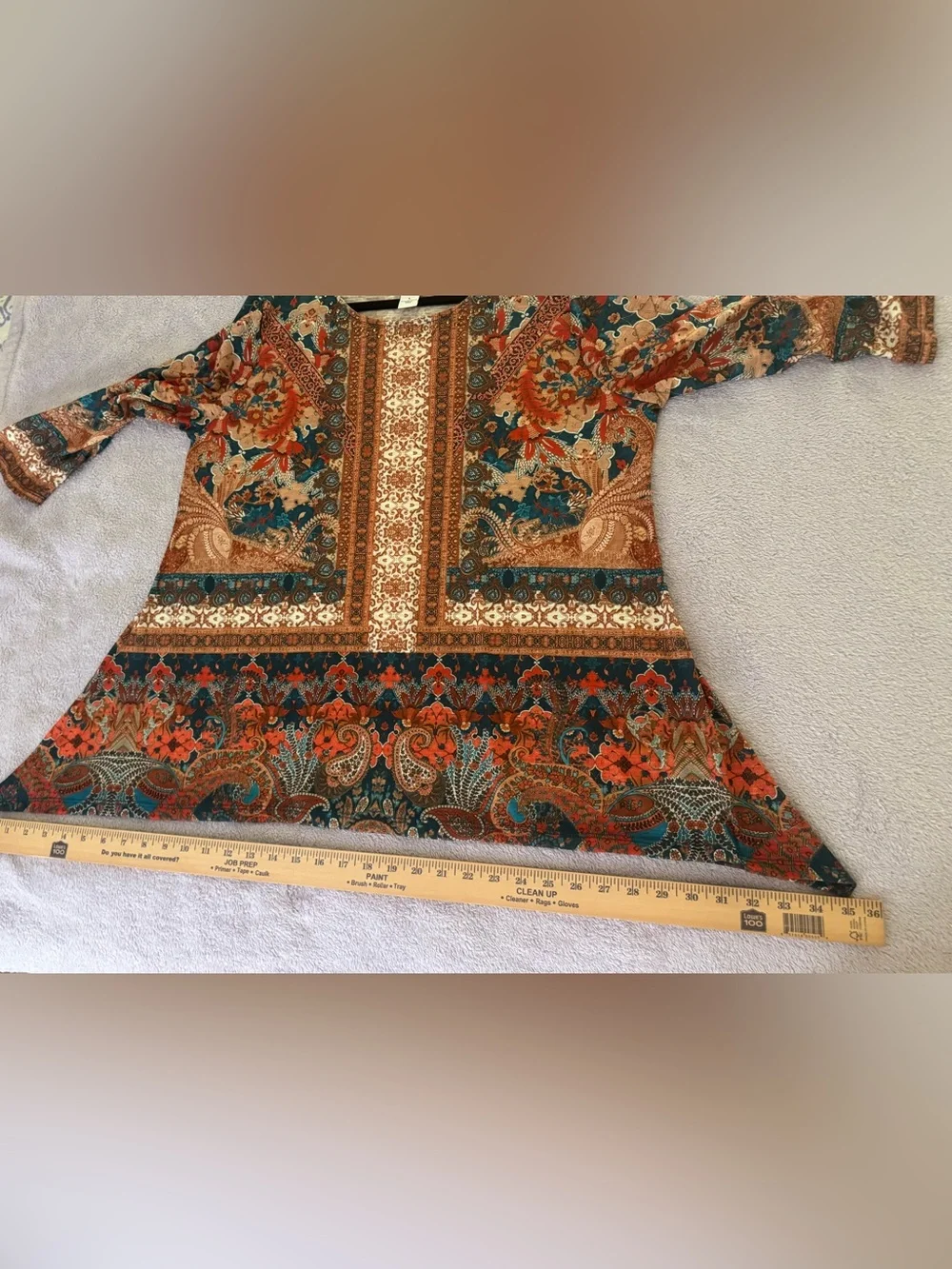 Ruby Rd. Teal & Rust Paisley Scoop Neck Tunic - Picture 6 of 7